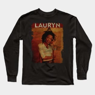 TEXTURE ART-Lauryn Hill - RETRO STYLE 4 Long Sleeve T-Shirt